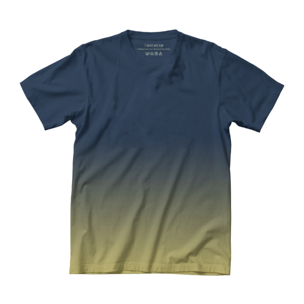 Knock Men’s Mustard Blue Round Neck Jersey T-Shirt